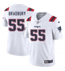 Men's New England Patriots #55 Garrett Bradbury White 2025 Vapor Limited Football Stitched Jersey