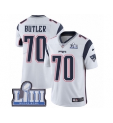 Youth Nike New England Patriots #70 Adam Butler White Vapor Untouchable Limited Player Super Bowl LIII Bound NFL Jersey
