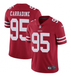 Youth Nike San Francisco 49ers #95 Tank Carradine Red Team Color Vapor Untouchable Limited Player NFL Jersey