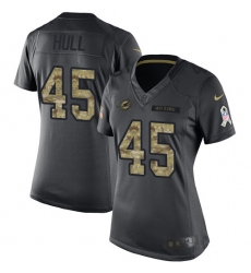 Women's Nike Miami Dolphins #45 Mike Hull Limited Black 2016 Salute to Service NFL Jersey