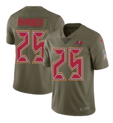 Youth Nike Tampa Bay Buccaneers #25 Peyton Barber Limited Olive 2017 Salute to Service NFL Jersey