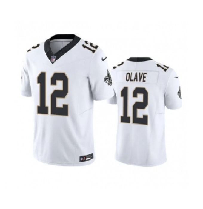 Men's New Orleans Saints #12 Chris Olave White 2023 F.U.S.E. Vapor Untouchable Limited Stitched Jersey