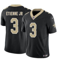 Men's New Orleans Saints #3 Travis Etienne Jr Black 2026 F.U.S.E Vapor Limited Football Stitched Jersey