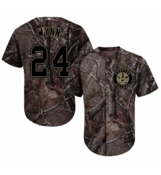 Youth Majestic Houston Astros #24 Jimmy Wynn Authentic Camo Realtree Collection Flex Base MLB Jersey