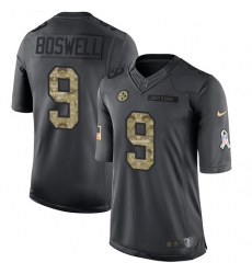 Men's Nike Pittsburgh Steelers #9 Chris Boswell Limited Black 2016 Salute to Service NFL Jersey