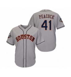 Youth Houston Astros #41 Brad Peacock Authentic Grey Road Cool Base 2019 World Series Bound Baseball Jersey