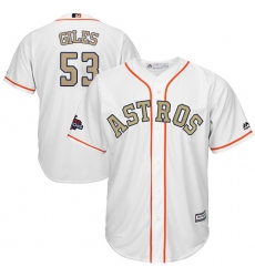 Men's Majestic Houston Astros #53 Ken Giles Replica White 2018 Gold Program Cool Base MLB Jersey
