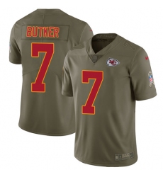 Men's Nike Kansas City Chiefs #7 Harrison Butker Limited Olive 2017 Salute to Service NFL Jersey