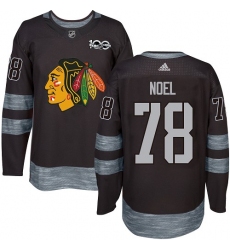 Men's Adidas Chicago Blackhawks #78 Nathan Noel Authentic Black 1917-2017 100th Anniversary NHL Jersey