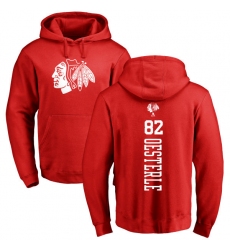 NHL Adidas Chicago Blackhawks #82 Jordan Oesterle Red One Color Backer Pullover Hoodie