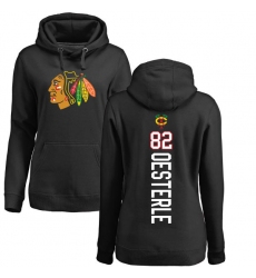 NHL Women's Adidas Chicago Blackhawks #82 Jordan Oesterle Black Backer Pullover Hoodie