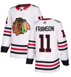 Men's Adidas Chicago Blackhawks #11 Cody Franson Authentic White Away NHL Jersey