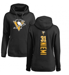 NHL Women's Adidas Pittsburgh Penguins #31 Antti Niemi Black Backer Pullover Hoodie