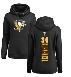 NHL Women's Adidas Pittsburgh Penguins #34 Tom Kuhnhackl Black Backer Pullover Hoodie