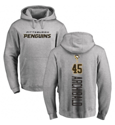 NHL Adidas Pittsburgh Penguins #45 Josh Archibald Ash Backer Pullover Hoodie