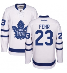 Men's Reebok Toronto Maple Leafs #23 Eric Fehr Authentic White Away NHL Jersey