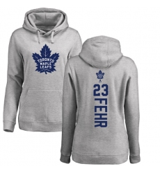 NHL Women's Adidas Toronto Maple Leafs #23 Eric Fehr Ash Backer Pullover Hoodie