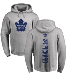 NHL Adidas Toronto Maple Leafs #31 Calvin Pickard Ash Backer Pullover Hoodie