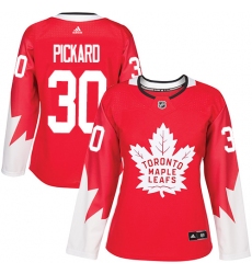 Women's Adidas Toronto Maple Leafs #30 Calvin Pickard Authentic Red Alternate NHL Jersey