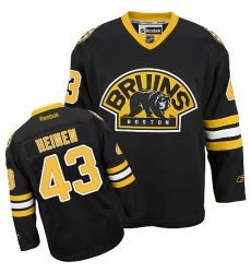 Men's Reebok Boston Bruins #43 Danton Heinen Premier Black Third NHL Jersey