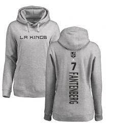 NHL Women's Adidas Los Angeles Kings #7 Oscar Fantenberg Ash Backer Pullover Hoodie