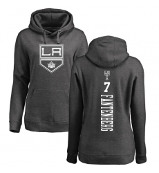NHL Women's Adidas Los Angeles Kings #7 Oscar Fantenberg Charcoal One Color Backer Pullover Hoodie