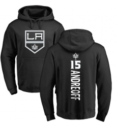 NHL Adidas Los Angeles Kings #15 Andy Andreoff Black Backer Pullover Hoodie