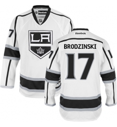 Women's Reebok Los Angeles Kings #17 Jonny Brodzinski Authentic White Away NHL Jersey