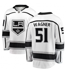 Men's Los Angeles Kings #51 Austin Wagner Authentic White Away Fanatics Branded Breakaway NHL Jersey