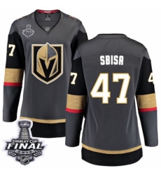 Women's Vegas Golden Knights #47 Luca Sbisa Authentic Black Home Fanatics Branded Breakaway 2018 Stanley Cup Final NHL Jersey