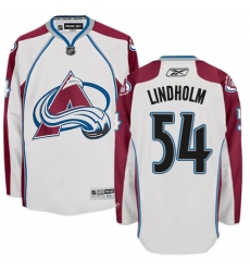 Men's Reebok Colorado Avalanche #54 Anton Lindholm Authentic White Away NHL Jersey