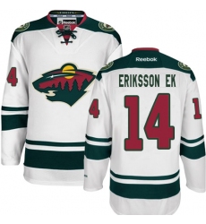 Women's Reebok Minnesota Wild #14 Joel Eriksson Ek Authentic White Away NHL Jersey
