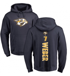 NHL Adidas Nashville Predators #7 Yannick Weber Navy Blue Backer Pullover Hoodie
