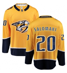 Men's Nashville Predators #20 Miikka Salomaki Fanatics Branded Gold Home Breakaway NHL Jersey