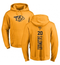 NHL Adidas Nashville Predators #20 Miikka Salomaki Gold One Color Backer Pullover Hoodie