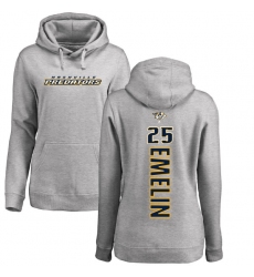 NHL Women's Adidas Nashville Predators #25 Alexei Emelin Ash Backer Pullover Hoodie