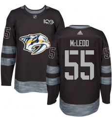 Men's Adidas Nashville Predators #55 Cody McLeod Authentic Black 1917-2017 100th Anniversary NHL Jersey