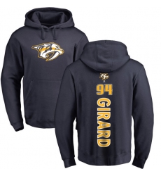 NHL Adidas Nashville Predators #94 Samuel Girard Navy Blue Backer Pullover Hoodie