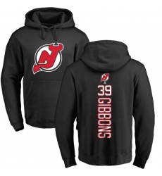 NHL Adidas New Jersey Devils #39 Brian Gibbons Black Backer Pullover Hoodie
