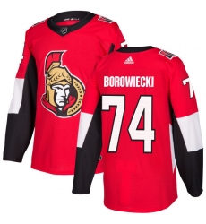 Men's Adidas Ottawa Senators #74 Mark Borowiecki Premier Red Home NHL Jersey