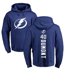 NHL Adidas Tampa Bay Lightning #40 Gabriel Dumont Royal Blue Backer Pullover Hoodie