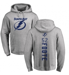 NHL Adidas Tampa Bay Lightning #52 Callan Foote Ash Backer Pullover Hoodie
