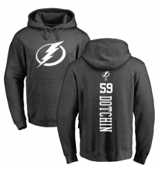 NHL Adidas Tampa Bay Lightning #59 Jake Dotchin Charcoal One Color Backer Pullover Hoodie