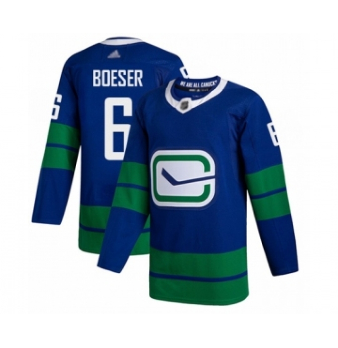 Men's Vancouver Canucks #6 Brock Boeser Authentic Royal Blue Alternate Hockey Jersey