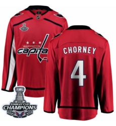 Youth Washington Capitals #4 Taylor Chorney Fanatics Branded Red Home Breakaway 2018 Stanley Cup Final Champions NHL Jersey