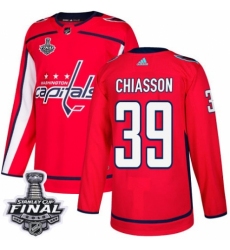 Men's Adidas Washington Capitals #39 Alex Chiasson Authentic Red Home 2018 Stanley Cup Final NHL Jersey