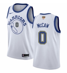 Men's Nike Golden State Warriors #0 Patrick McCaw Authentic White Hardwood Classics 2018 NBA Finals Bound NBA Jersey