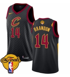 Men's Nike Cleveland Cavaliers #14 Terrell Brandon Authentic Black 2018 NBA Finals Bound NBA Jersey Statement Edition