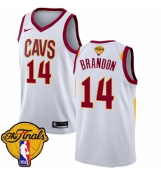 Men's Nike Cleveland Cavaliers #14 Terrell Brandon Authentic White 2018 NBA Finals Bound NBA Jersey - Association Edition