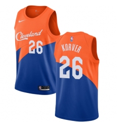 Men's Nike Cleveland Cavaliers #26 Kyle Korver Swingman Blue NBA Jersey - City Edition